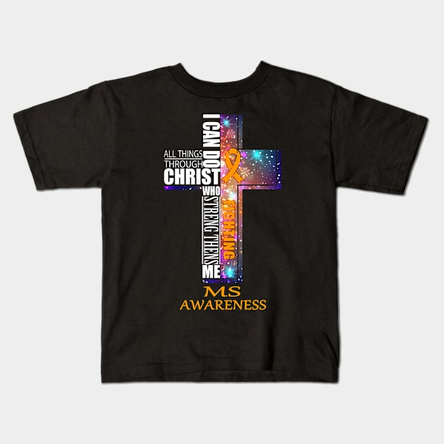 MS Awaneress Support MS Christmas Gifts Kids T-Shirt by ThePassion99